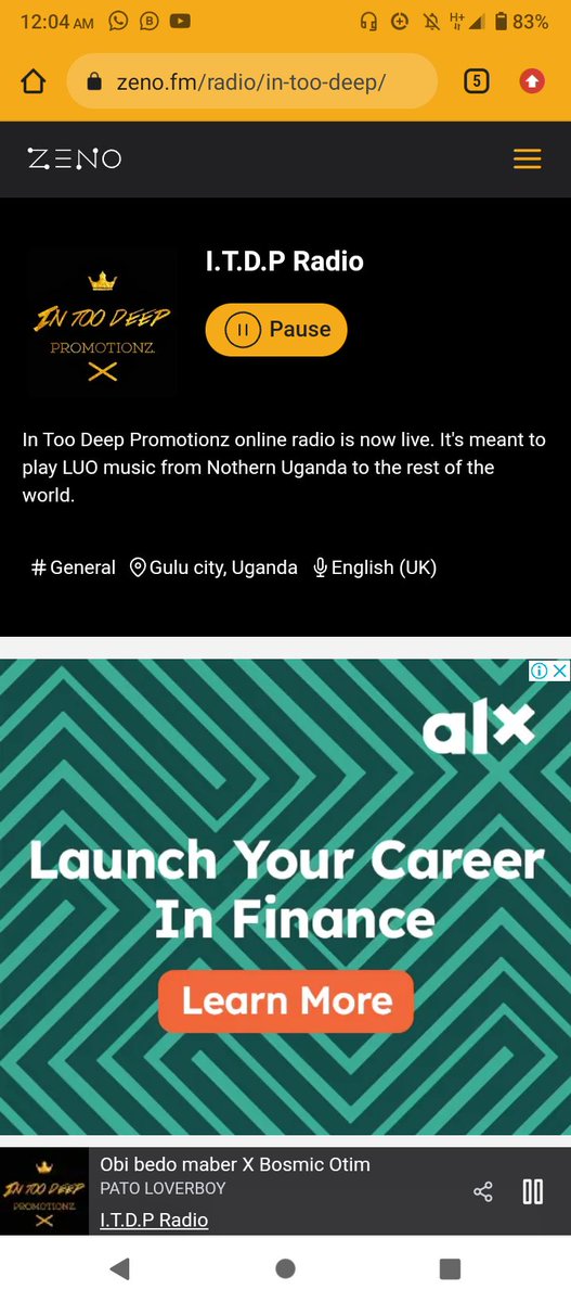 OLokech's tweet image. Listen to Luo music online now from In To Deep Promotions by tapping on the link 🔗 below 👇
zeno.fm/radio/in-too-d…
#NorthernUpdates  #InToDeepPromotions
#Luo