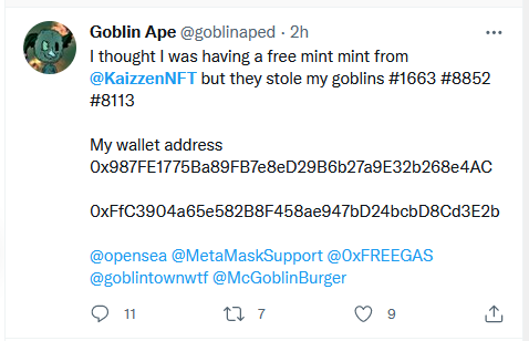 Trustpin's tweet photo. @KaizzenNFT This only proves that free stuff cost way more in the end #NFTcollector Always DYOR, especially in these situations. https://t.co/9GJRi84vga