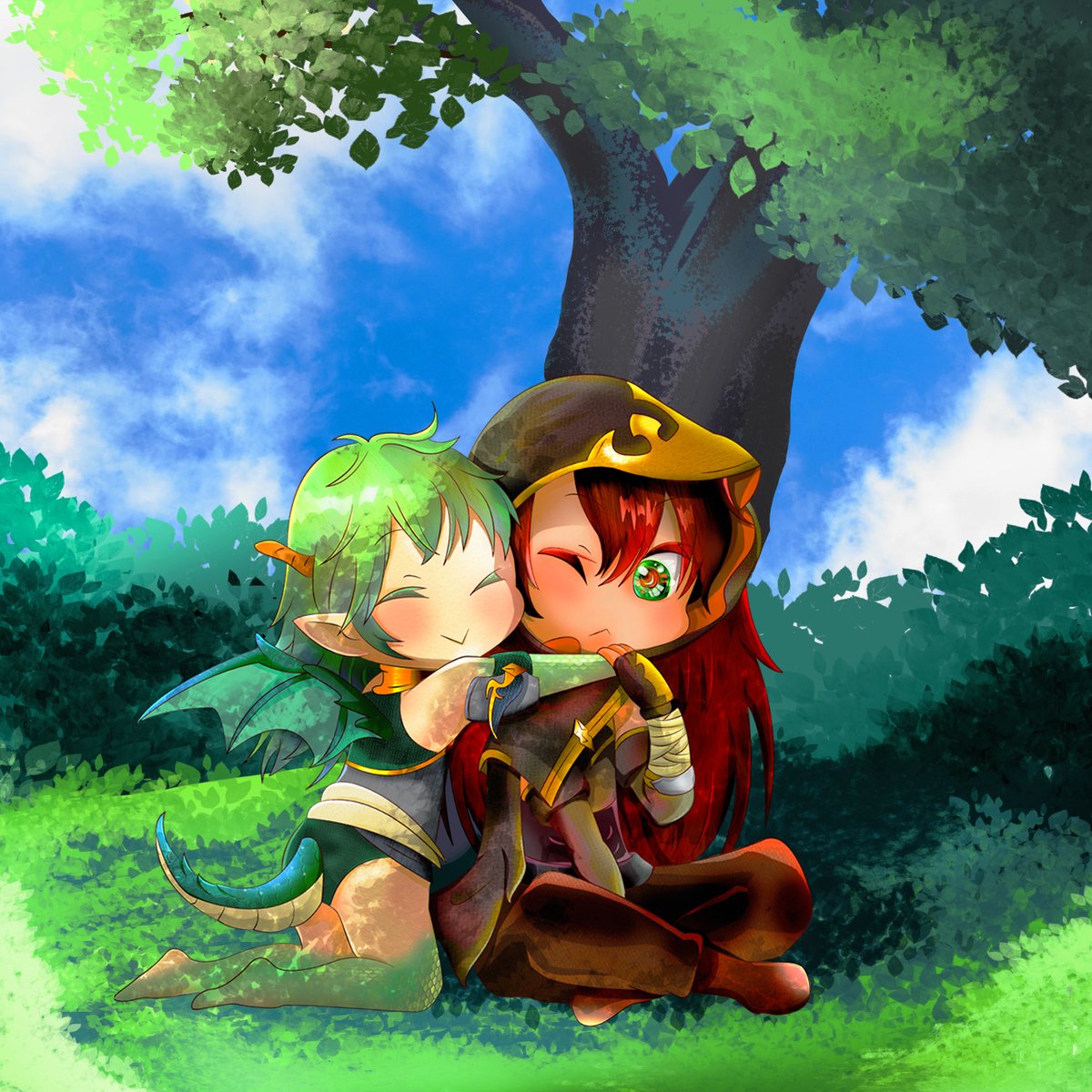 MalechiArt's tweet photo. Original characters Farina &amp; Kapu<3
#couple #dragon #OC #dndart https://t.co/smiqBiD3Ir