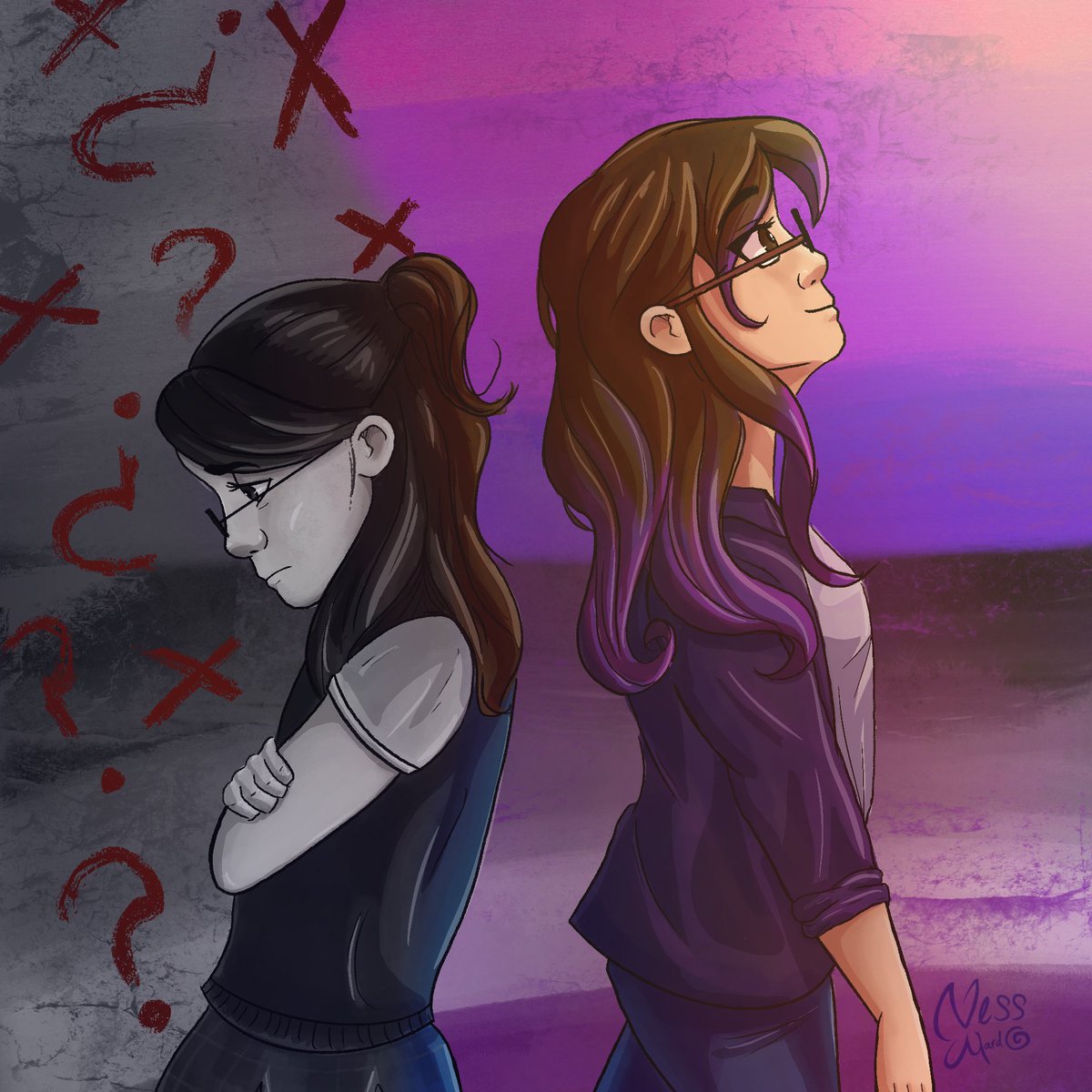 ness_tanix's tweet photo. #orgullo #asexual #biromantic #bi #orgullolgbt #lgbtpride #prideillustration #closet #digitalart #digitalillustration #thisisme #taylorlouderman #littlemissperfect #purple #black #white #gray #doubts #teen #lgbtteens #pride #Pride2022 #PrideMonth https://t.co/BBwCYAEKq3