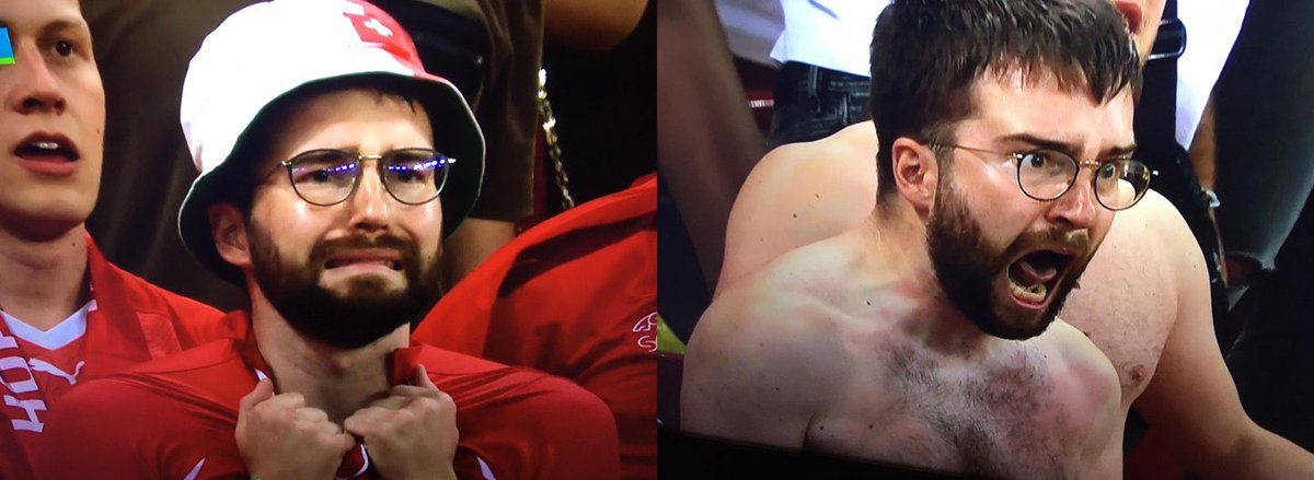ActuFoot_'s tweet photo. Le craquage de ce supporter suisse il y a un an. 🇨🇭🤣 https://t.co/vbtq0mcy7z
