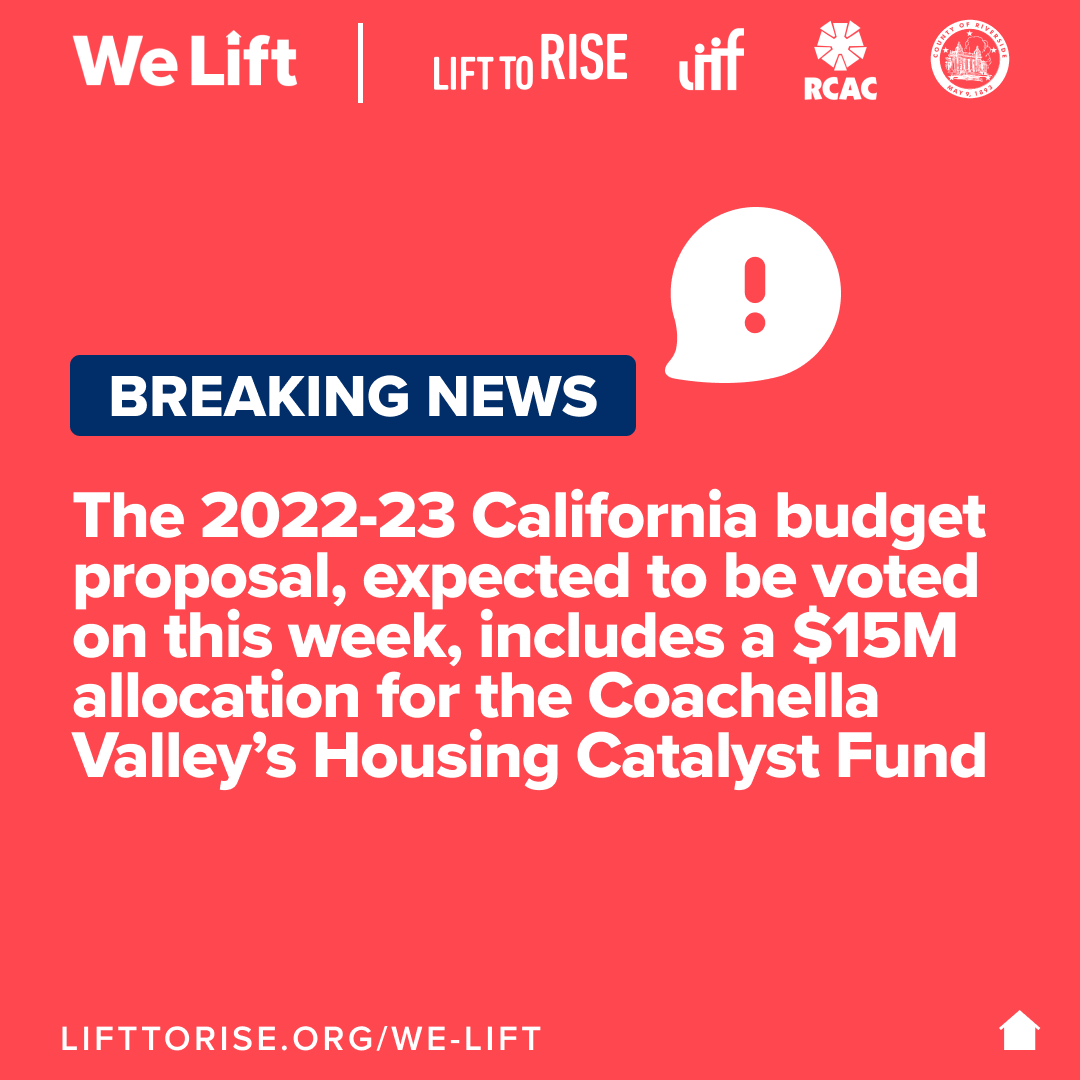 These funds will assist in achieving our vision of radically spurring affordable housing development in the region–delivering 2,500 affordable units in the Coachella Valley over the next 24 months. Read press release: lifttorise.org/app/uploads/20… 1/2