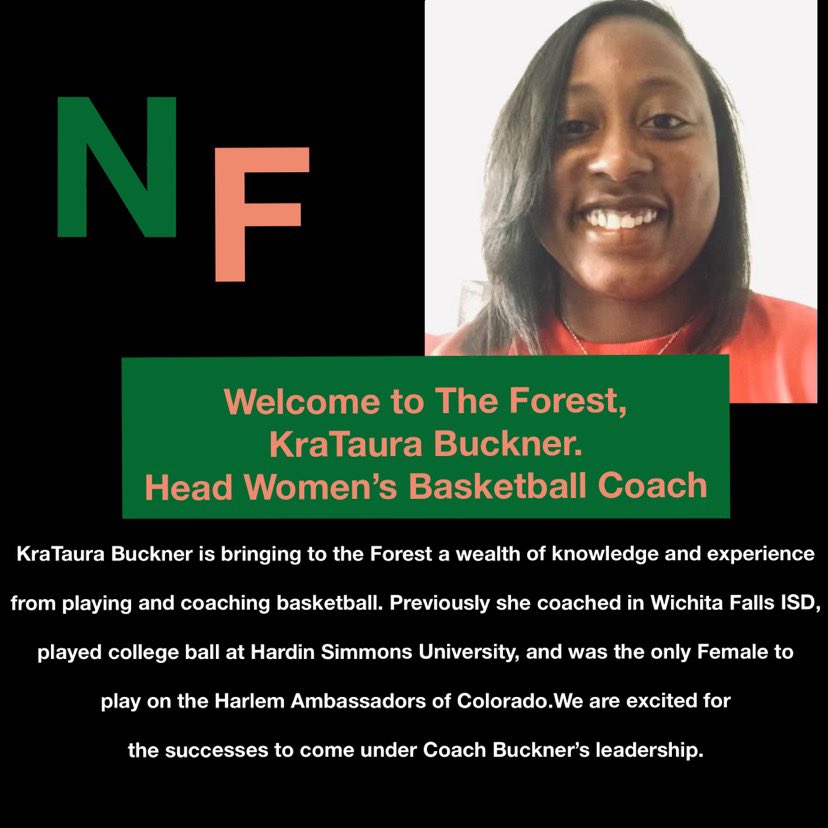Congratulations KraTaura Buckner for being named the new Head Women’s Basketball Coach at Naaman Forest!! 🌲🏀 <a href="/NaamanGirls/">Naaman Forest Girls Basketball</a> <a href="/NFHS_Rangers/">Naaman Forest High School</a>