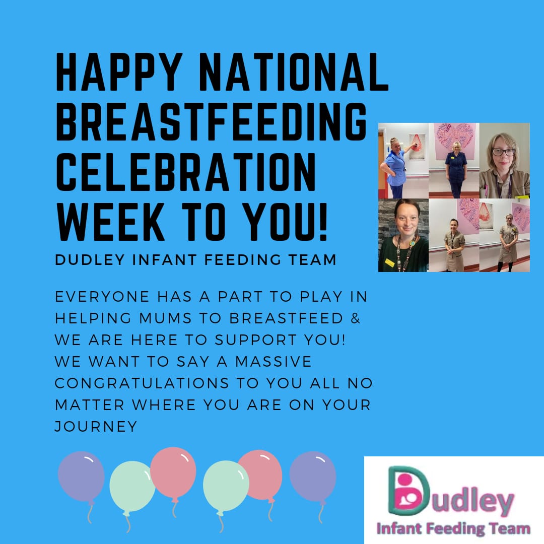 💙 It's Breastfeeding Celebration Week 💙 
Dudley Infant Feeding Team would like to Congratulate you on your breastfeeding journey &amp; this week we will be sharing with you how we can support you &amp; how we have been supported too. 
#nationalbreastfeedingweek 
<a href="/DudleyGroupNHS/">The Dudley Group</a>