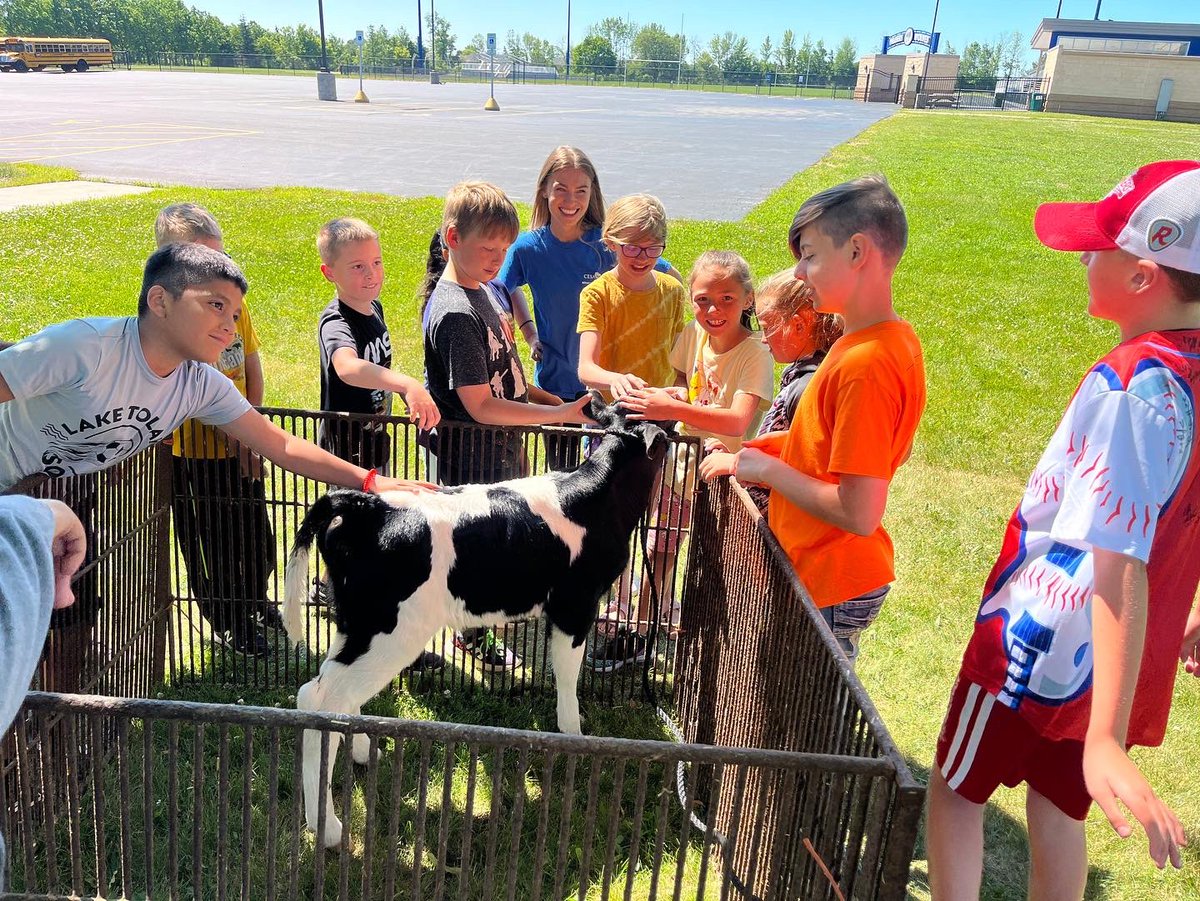Summer school update.  Today the kids were able to meet and feed a calf!
