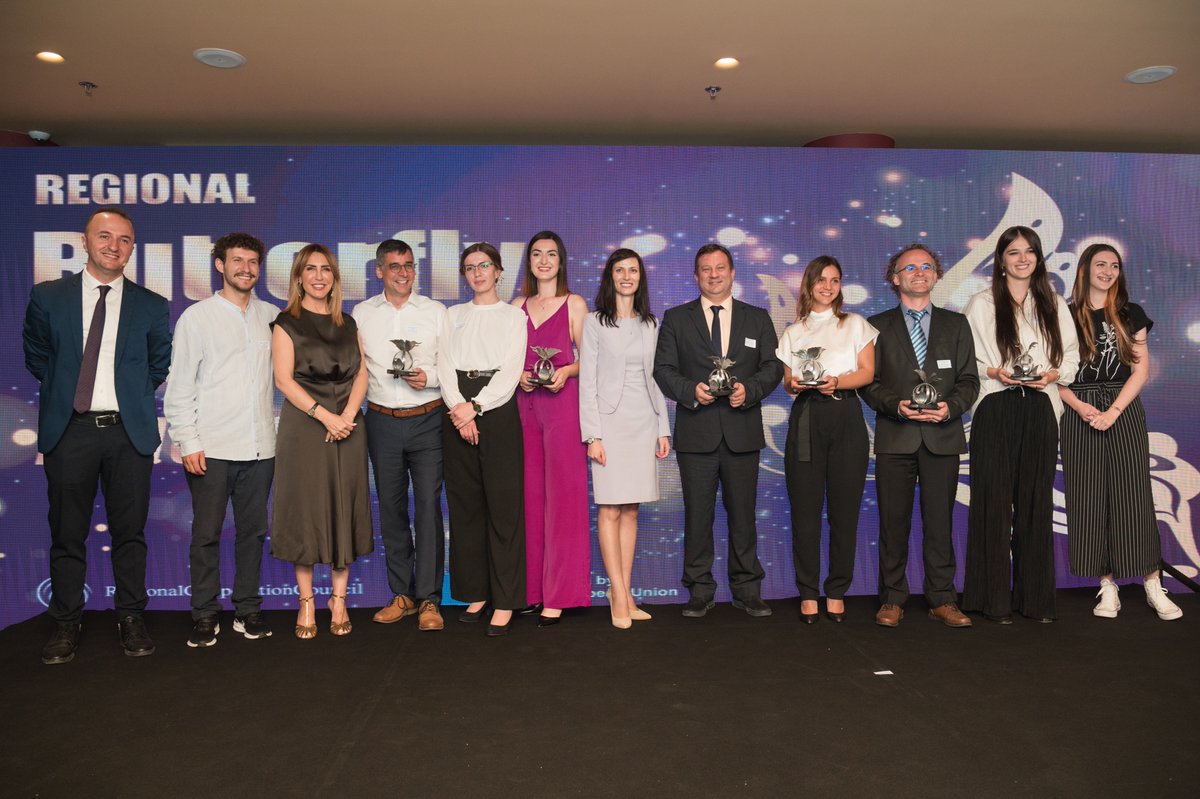 rccint's tweet photo. Congrats to the winners of 1st Regional Butterfly Innovation Award:
🏆#OrjonRroji, ALB
🏆#TiPyAIR, BOS
🏆#GoBeyond, KOS*
🏆#GuesTool, MNG
🏆#WISE, NMK
🏆#BIOIRC, SRB
Can’t wait to see your brilliant ideas transforming the #WesternBalkans https://t.co/bTTRJv3bVn