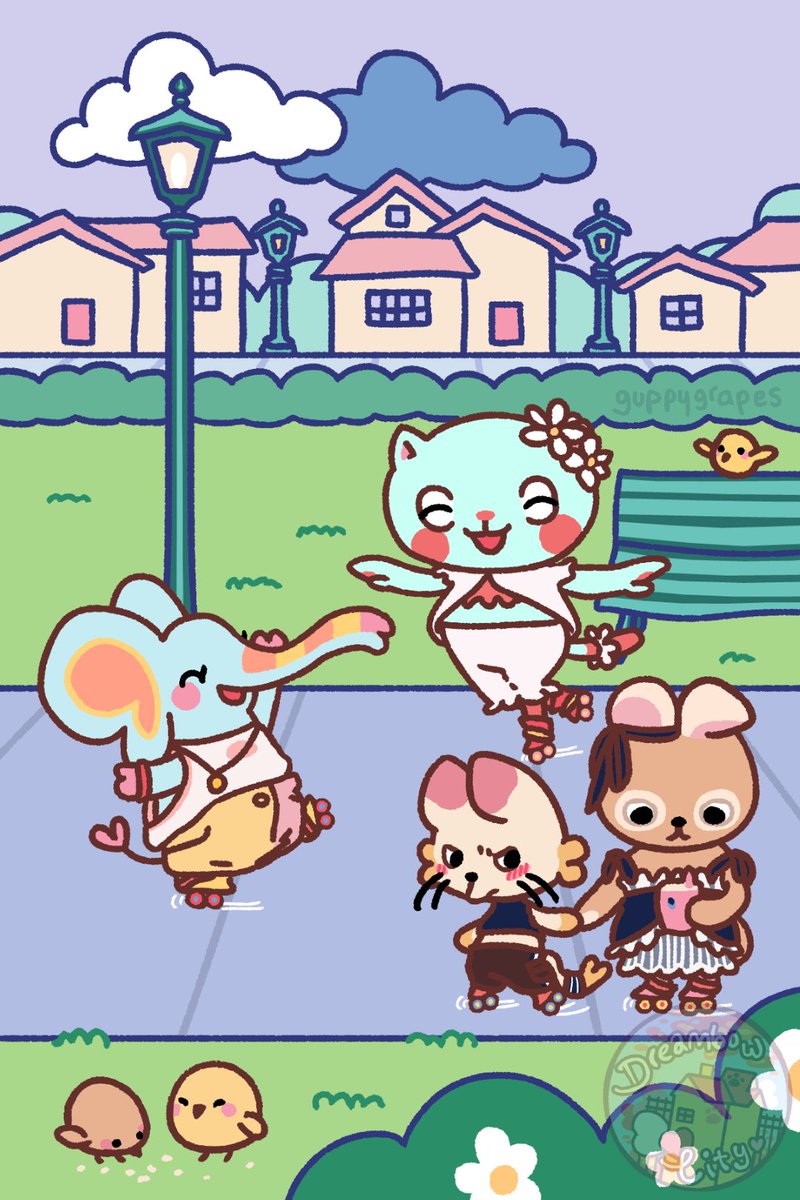 Part 2 in my park theme set! #art #digitalart #cat #bear #elephant