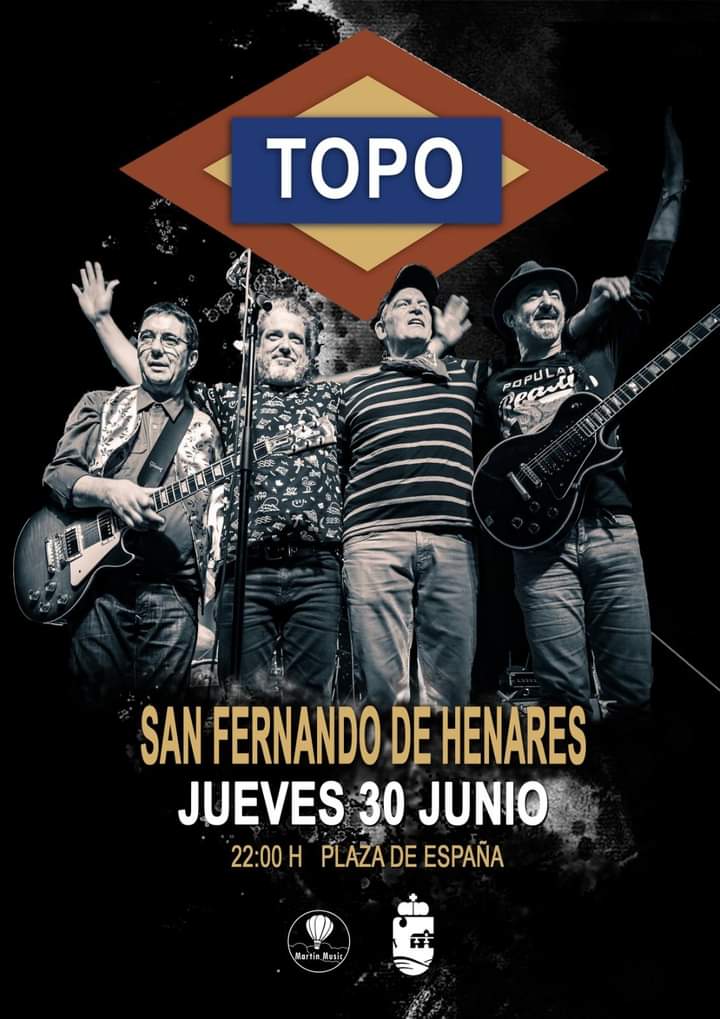 #SanFernandoDeHenares
La legendaria banda de Rock, TOPO, abrirá la programación de verano “Vive el Verano en… SANFER”
Jueves 30 junio, 22:00h., en la Plaza de España con entrada gratuita.
m.facebook.com/story.php?stor…

<a href="/OndaCeroCoslada/">Onda Cero Coslada</a> 102.0 FM