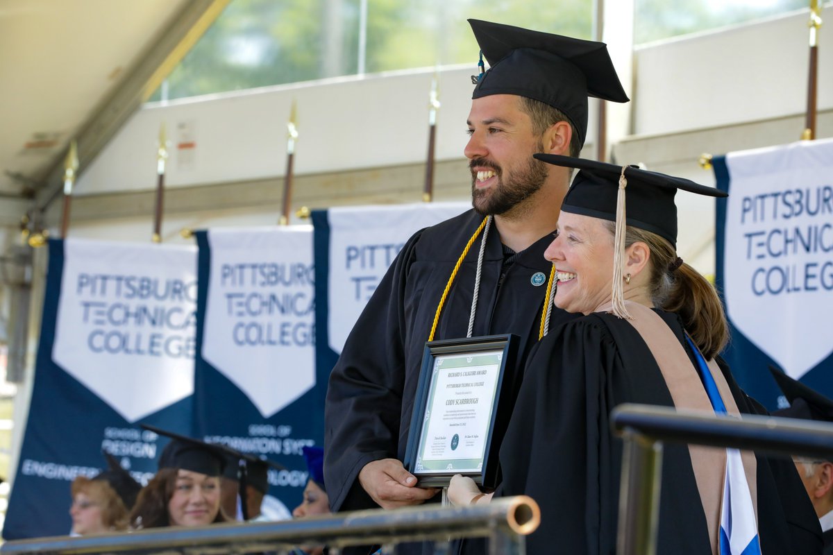 DrHarveySmith's tweet photo. We were proud to host @PTC_edu's first-ever on-campus commencement ceremony this weekend, honoring nearly 400 students! A special thank you to @GorhamTracy, founder and CEO of @_Conexed for delivering such a great commencement address. https://t.co/adnloipI5Q