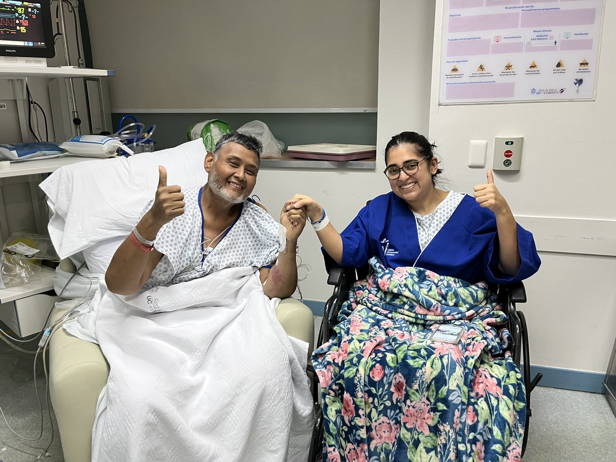 Primer trasplante hepático del programa internacional de donante vivo <a href="/TrasplanteUC/">Instituto Clínico de Trasplante UC-Christus</a>. Hayjiro y Angie, viajaron desde Honduras para realizar el trasplante en Chile. Donante vivo totalmente laparoscopico. Esperamos el primero de muchos pacientes de Latinoamerica! <a href="/ucchristus/">UC CHRISTUS</a>