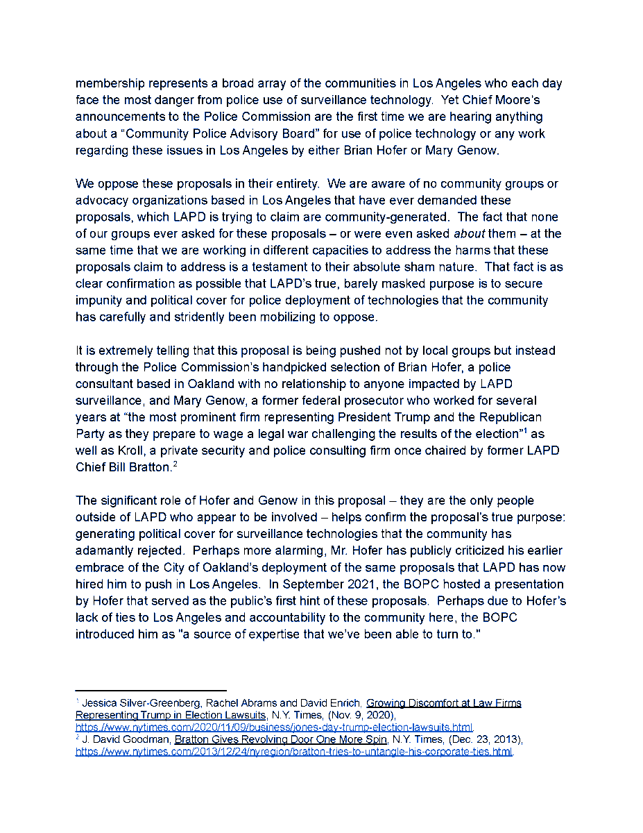 stoplapdspying's tweet photo. ANNOUNCEMENT: Over two dozen community groups in Los Angeles are rejecting LAPD's proposal to create a Community-Police Advisory Board for surveillance technology. https://t.co/CbZ0xoQY0r https://t.co/QHk5r15j91
