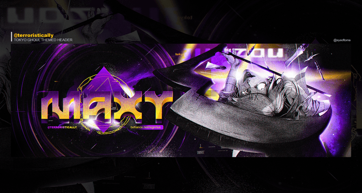 EyeOfToma's tweet photo. Tokyo Ghoul Themed Header for @TERRORISTICALLY 

HD: https://t.co/WEiURtrlLd

Hope you like it :). Likes and RTs are very much appreciated😅 https://t.co/I3Rjo6DBgh