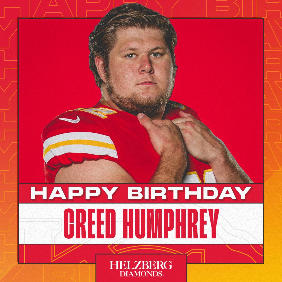 Chiefs's tweet photo. RT to wish @Creed_Humphrey a Happy Birthday! 🎈 https://t.co/9aRs7YdtKH