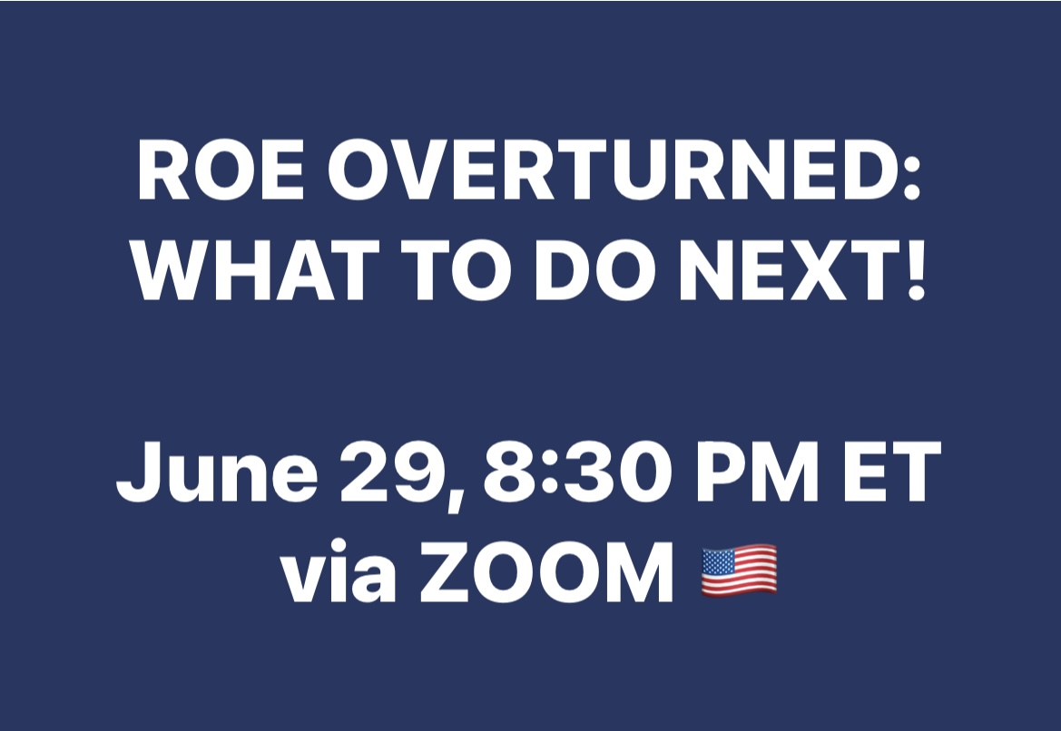 Lots of you have reached out asking what to do next. I have decided the best way to address all the incoming questions is to do another ROE MOBILIZATION RALLY on Zoom, this Wednesday, June 29 at 8:30 p.m. ET.
Register: us02web.zoom.us/meeting/regist…

PLEASE SHARE with  your networks!