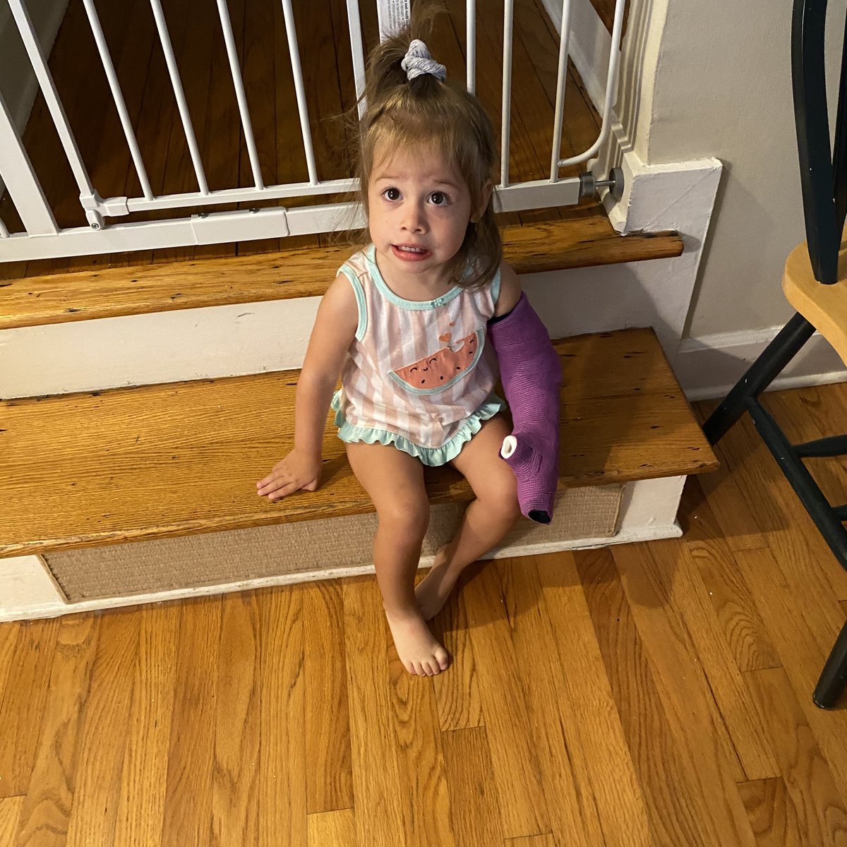 coach_vic35's tweet photo. Rough start but so far so good. Day 1 down… 19 more to go. #strokewarrior #nana #purplecast #girldad https://t.co/dNmRBPWtzT