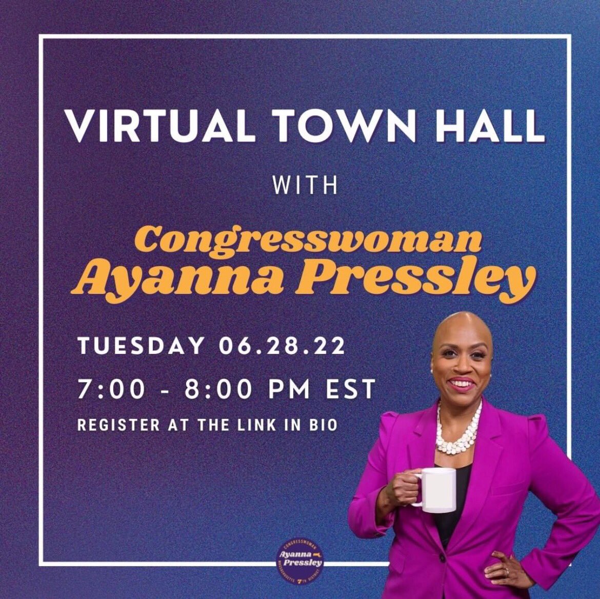 NEMA_org's tweet photo. Join Congresswoman Ayanna Pressley and her team in their virtual Town Hall. They will take questions, provide updates, and discuss their ongoing progress toward a just and equitable recovery. Register today https://t.co/dEb8ahJMOY https://t.co/MWlF25KWq6