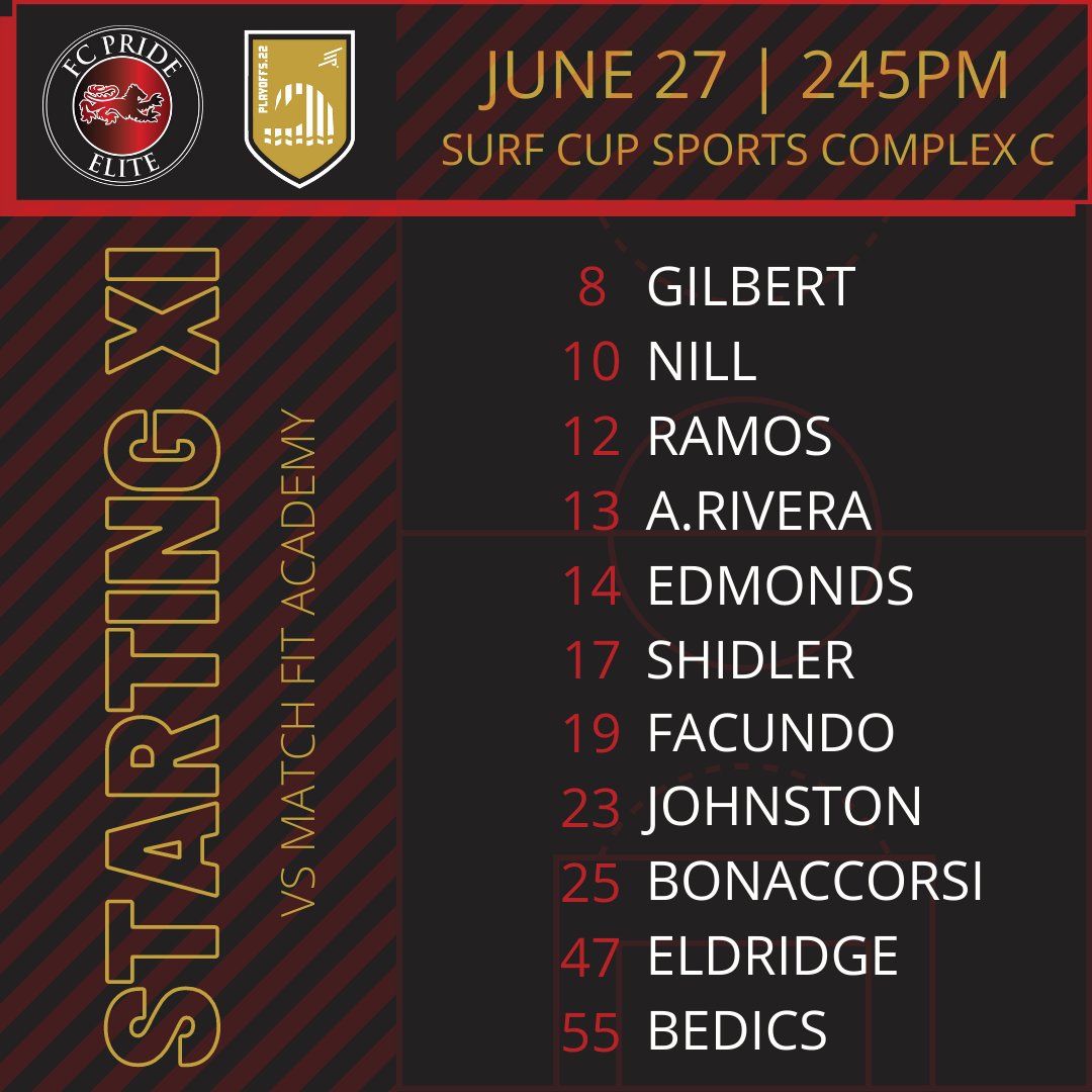 FCP_Boys_ECNL's tweet photo. 🌊 #ECNLPlayoffs 🌊 

⭕ Starting XI ⭕

#PrideNation #AlwaysBeMore

⚽🔴⚫⚽ https://t.co/qq1tSKSzs2