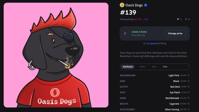 Syscoin Latinoamérica (@syscoingiveawa) on Twitter photo 🎉 Feliz día de la Comunidad de Oasis #NFTs 🌟
Mi
<a href="/dogsonoasis/">Oasis Dogs – SOLD OUT</a>
#139
#OasisNetwork
#OasisNFT
$ROSE 🌹 🎉 Feliz día de la Comunidad de Oasis #NFTs 🌟
Mi
<a href="/dogsonoasis/">Oasis Dogs – SOLD OUT</a>
#139
#OasisNetwork
#OasisNFT
$ROSE 🌹