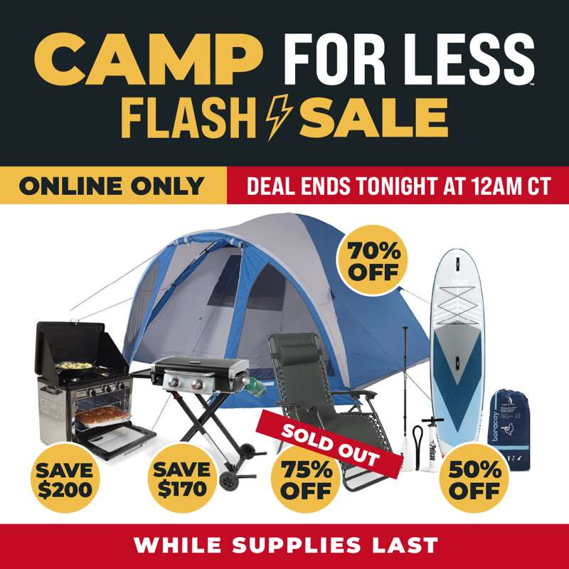 CampingWorld's tweet photo. Let's make your Monday a little betterβ‘οΈ
#CampForLess with the ππππππ ππππΎπ ππππ on these customer favorites!