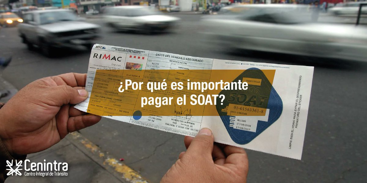 cenintra's tweet photo. 📋 El SOAT protege sólo al asegurado y a los ocupantes de un vehículo, sino también a los peatones que pudieran verse afectados por un accidente de tránsito, en atención a su esencia netamente social. En el caso del SOAT el beneficiario es la sociedad en su conjunto. https://t.co/gGo0bPf46e