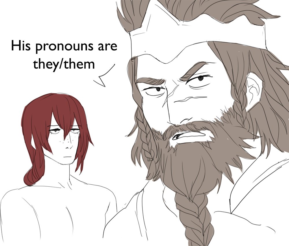 of course you have red hair and pronouns 