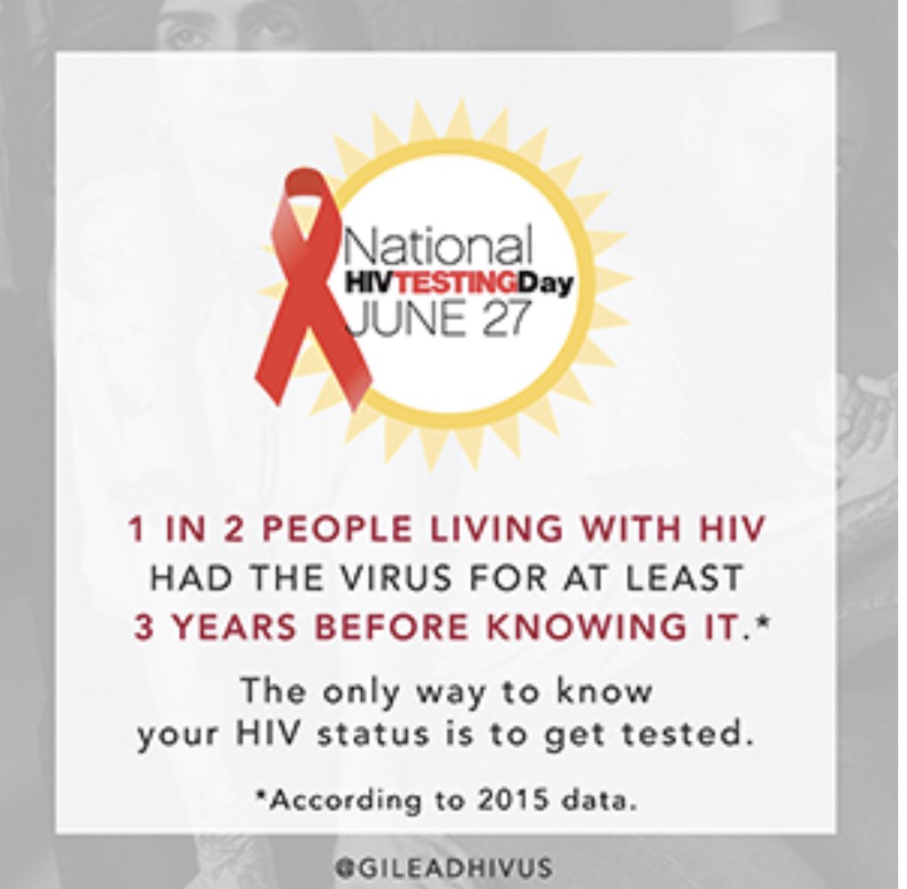 NmaRegion1's tweet photo. #HIVTestingDay is June 27. More than one option exists to get tested for HIV, from going to a clinic to an at-home test. And once you know your status, you can speak with a doctor about next steps. Get tested today. #KnowYourStatus #NHTD #StopHIVTogether #ThisIsWhatWeLiveFor https://t.co/f6SgDuuTUp