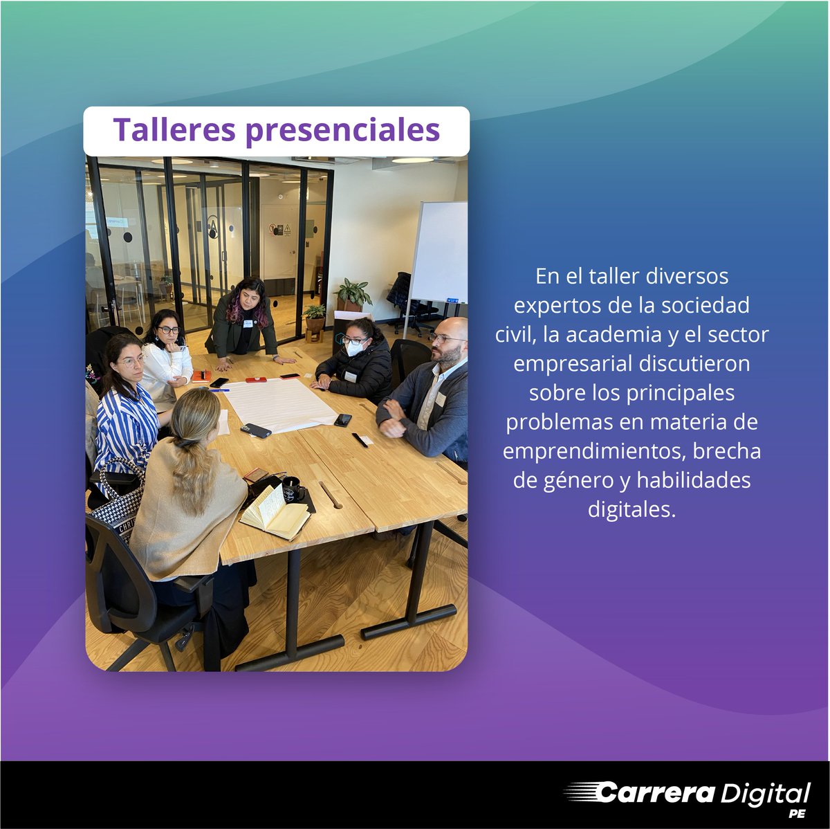 carrera_digital's tweet photo. El 16 de junio se realizó el 2do taller, donde contamos con la presencia de especialistas en temas de desarrollo de habilidades digitales, emprendimiento y género. Este evento estuvo centrado en el eje de capital humano del estudio Digital Sprinters elaborado por Google. https://t.co/xqXqNmKj7t
