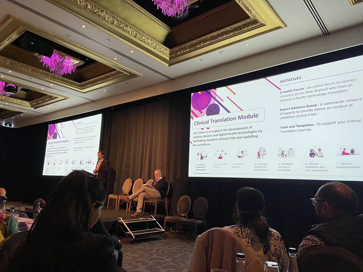 Great start to the Te Tīkoki Mataora HealthTech conference. Brian Robinson presenting the Clinical translator module. <a href="/MedtechNZ/">MedTech NZ</a> #HTW2022