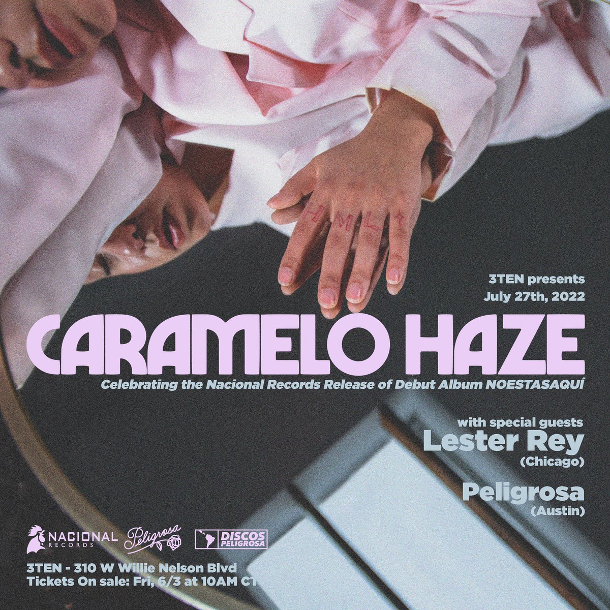 Caramelo Haze (@caramelo_haze) on Twitter photo Live debut <a href="/3TENaustin/">3TEN ACL Live</a> July 27 with <a href="/_PELIGROSA/">Peligrosa</a> & <a href="/LesterReyMusic/">Lester Rey</a>. Grab your tix here: 3tenaustin.com/calendar/caram… Live debut <a href="/3TENaustin/">3TEN ACL Live</a> July 27 with <a href="/_PELIGROSA/">Peligrosa</a> & <a href="/LesterReyMusic/">Lester Rey</a>. Grab your tix here: 3tenaustin.com/calendar/caram…