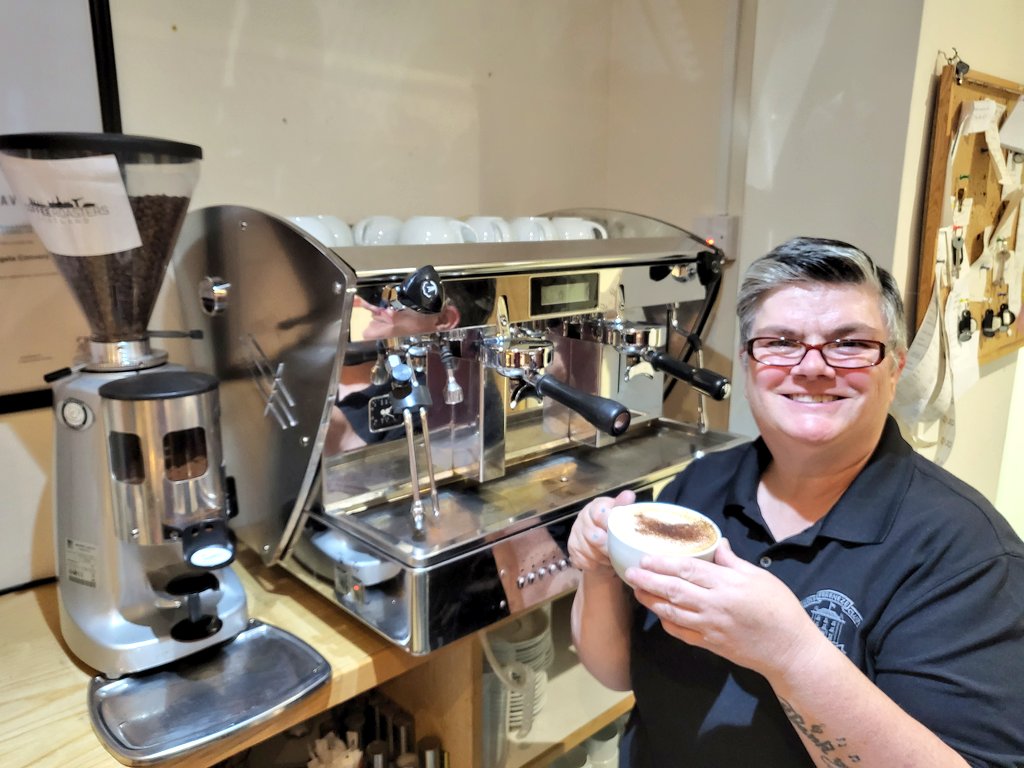 FernzBarKitchen's tweet photo. Well you asked for it and it's here. Finally, a freshly ground cup of coffee ☕️
I had the first cup today and believe me, you will not be disappointed. 
Thanks to https://t.co/KjFpSSZLCy for supplying the coffee and the machine. https://t.co/0kzEpMfbkq