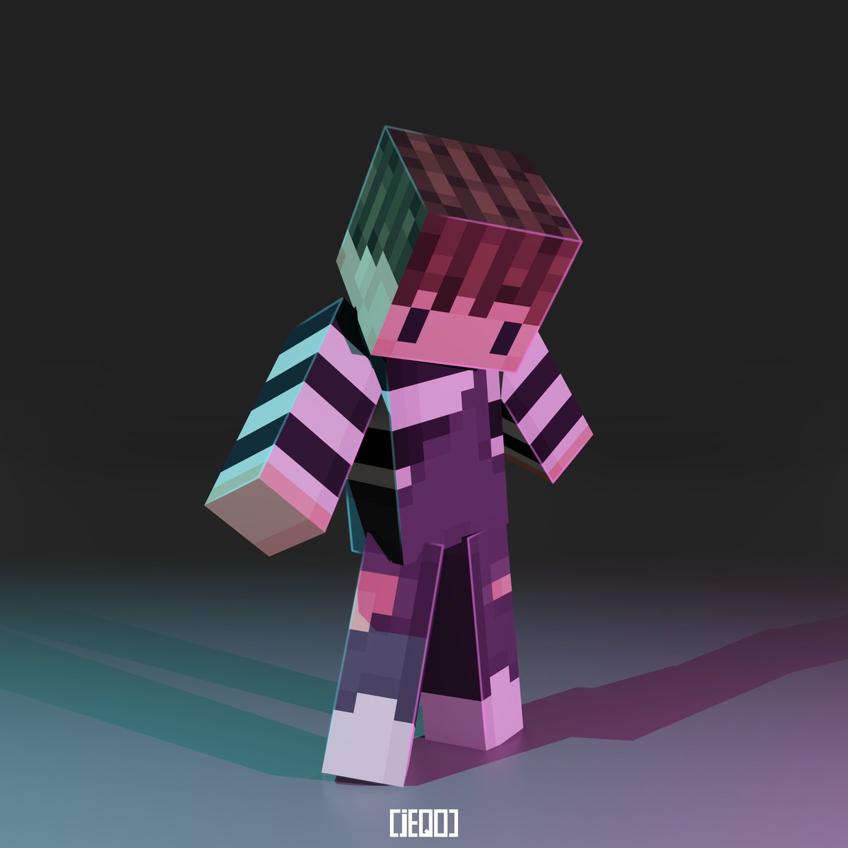 Here's a little render I did for my new Minecraft skin; enjoy!

#blockbench #minecraft #pixelart