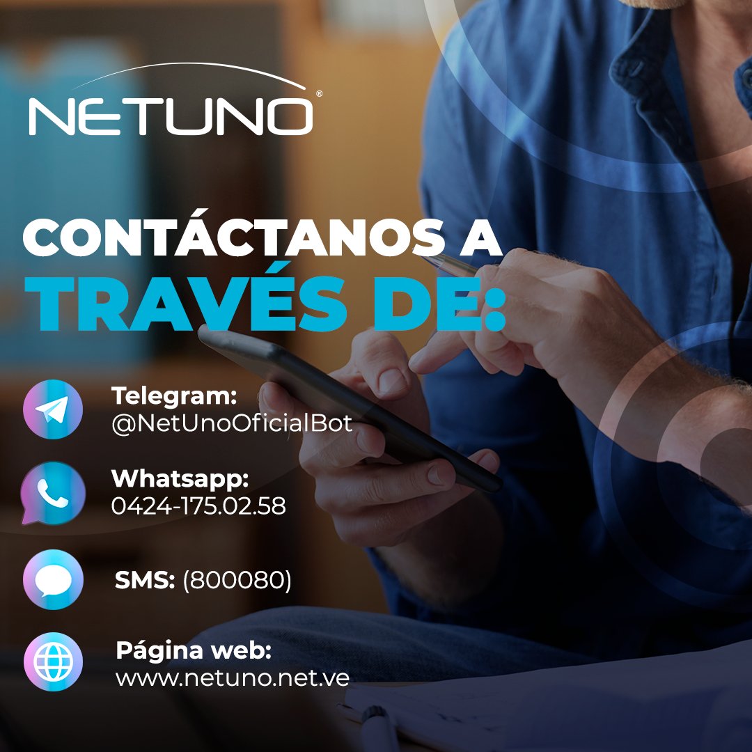 NetUnoOficial's tweet photo. Ponemos a tú disposición nuestros medios de contacto para que gestiones todas tus solicitudes y requerimientos.
#NetUno #MediosdeContactoNetUno https://t.co/jtHFy2BeTK