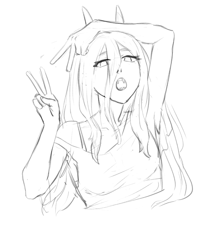 I doodled this Power a few days ago, should I paint her? 🤔 