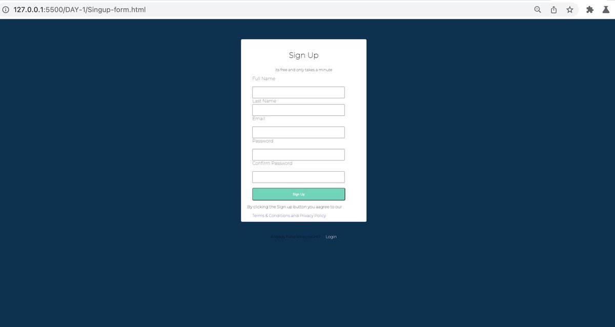 CBA_Techgh's tweet image. Today,marks the beginning of my 100 days of challenge in web Development.#codetrain #100DaysOfCode #100daysofweb 
Day1. A simple login page  built with HTML and CSS.