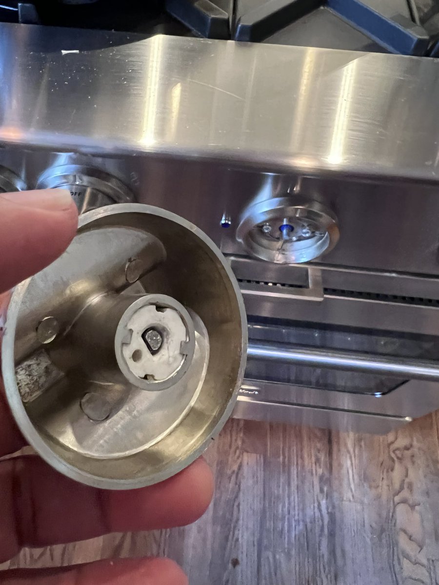 mikehale27's tweet photo. @BlueStarCooking  we have loved the performance of our range! The temperature control and variability is amazing. The knob on our oven somehow broke off and this is not covered by warranty on a range at that price and it took more than a week to get that answer. Hard to believe! https://t.co/9LSpNHRH4m