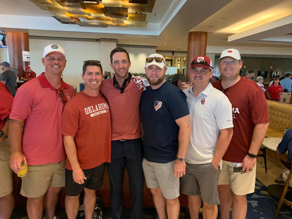 bgroth25's tweet photo. Good to be back seeing another @OU_Baseball Sooner squad taking the program another step up at the CWS. Was great getting to meet so many people within the OU athletic program and what it takes to all come together. Great to be there with some of our guys, meet other former... https://t.co/auMXJkk53q