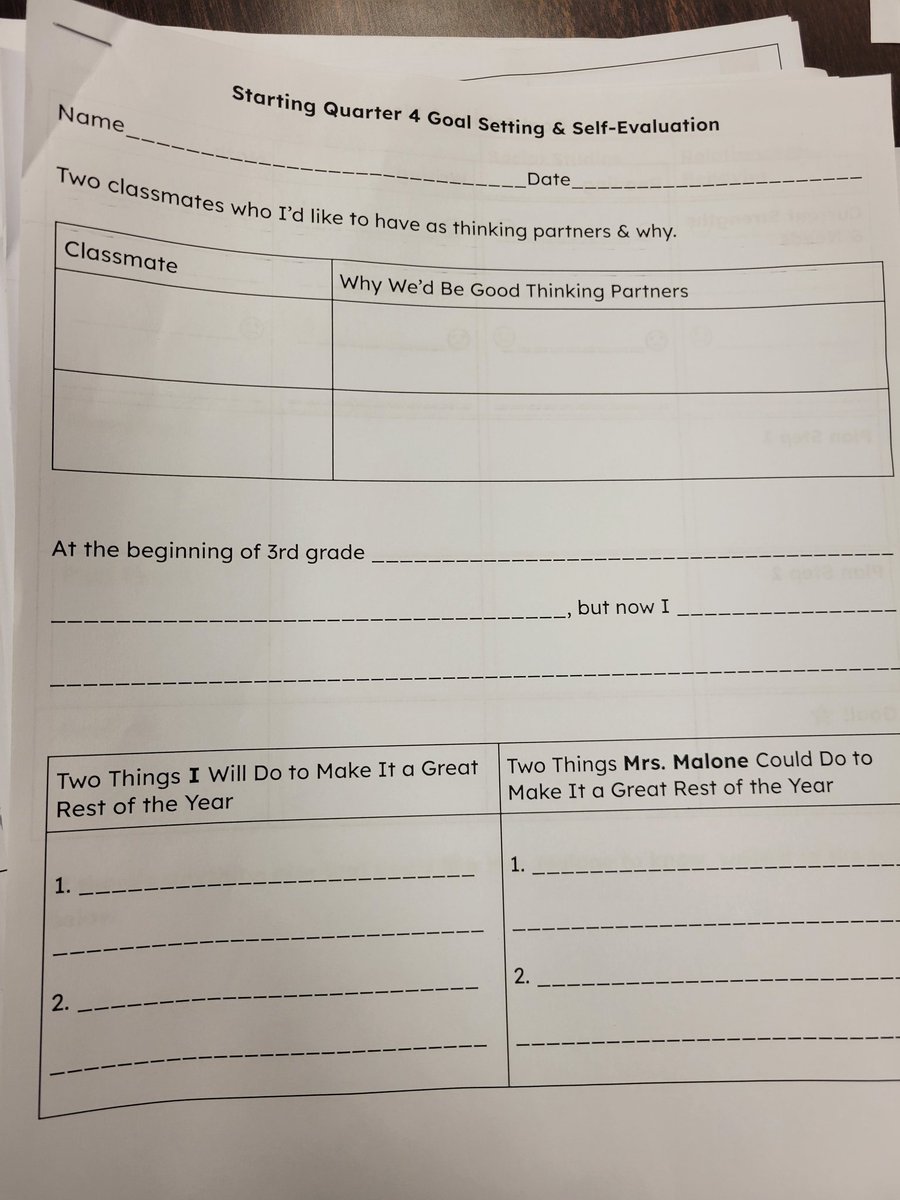 teacher2teacher's tweet photo. Planning, collaborating, reflecting, critiquing – T @MrsKMaloneFCPS encourages her Ss to do it all with this reflection sheet! 

Do you make space for regular check-ins in your class? https://t.co/40Bd1mZ10x