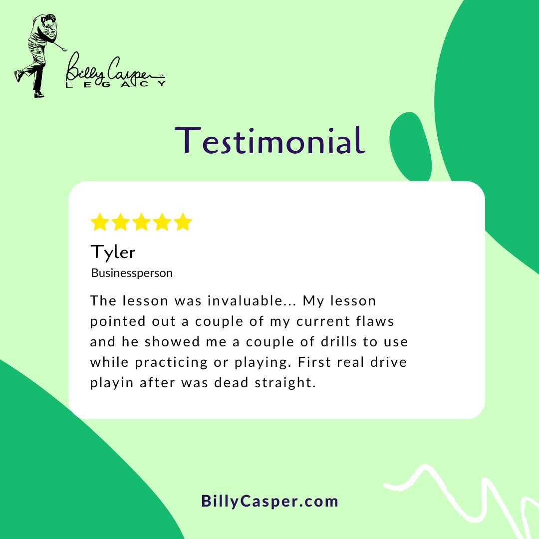 ByronCasperGolf's tweet photo. Thank you for the kind words, Tyler!

#ImproveYourGameWithByronCasper 🏌️‍♂️

FOLLOW US &amp; STAY TUNED 🔔 for more updates.

#BillyCasperLegacy #ByronCasper #BillyCasper #ImproveYourGame #PlayGolf #golfers #PGAPlayer #testimonials #review https://t.co/kWYyHlYAyP