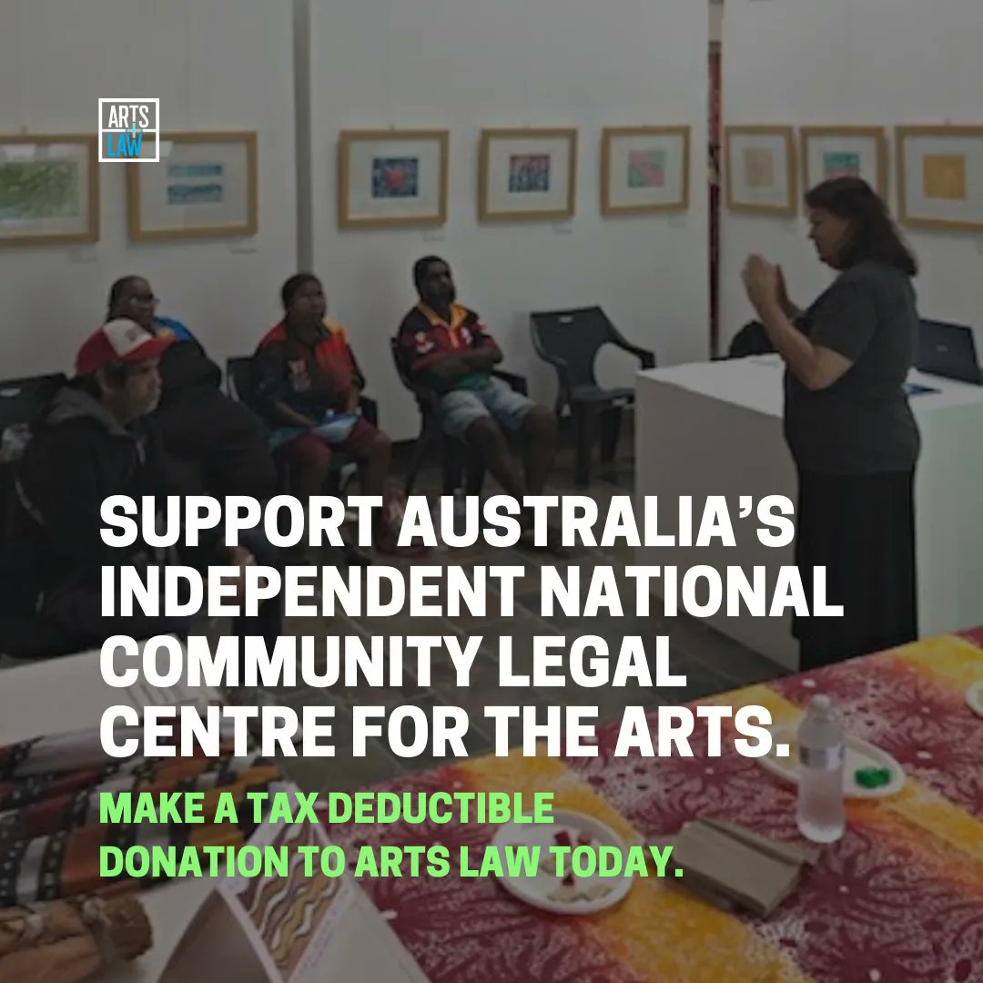 ArtsLawAU's tweet image. Arts Law believes that all artists should have access to justice.

Make a tax deductible donation to Arts Law and help protect the rights and incomes of Australia’s artists.  

Donate here: buff.ly/2Jozcbw

#SupportTheArts #EOFYGiving #JusticeForTheArts
