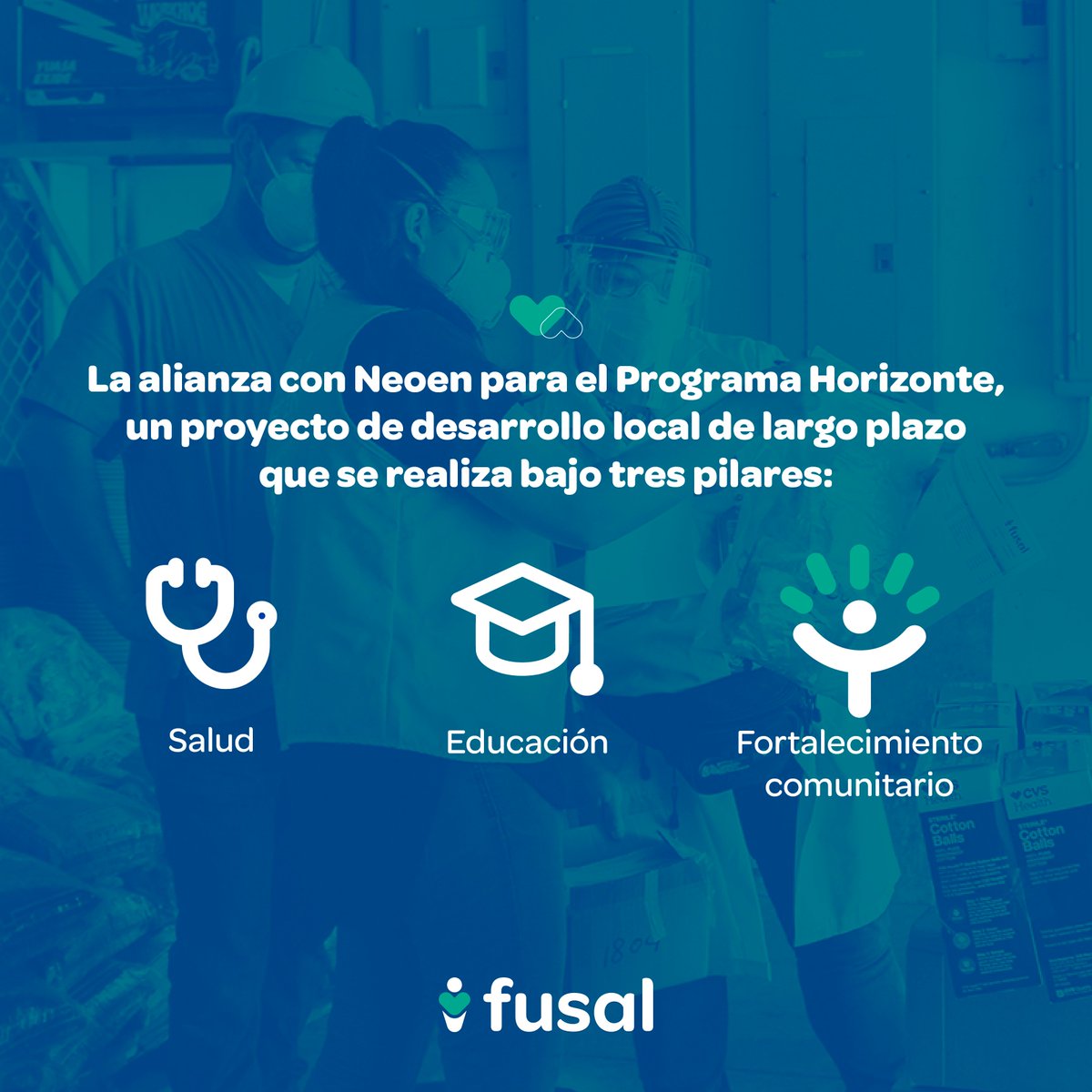 FUSALorg's tweet photo. FUSAL en alianza con la empresa @NEOEN_SV y su programa #Horizonte, impactó ocho comunidades rurales en Usulután desarrollando acciones en salud, educación y fortalecimiento comunitario.

☀️¿Quieres saber más? Visita nuestra Memoria de Labores digital en https://t.co/bo3xfeopOr https://t.co/2HBh5guci1