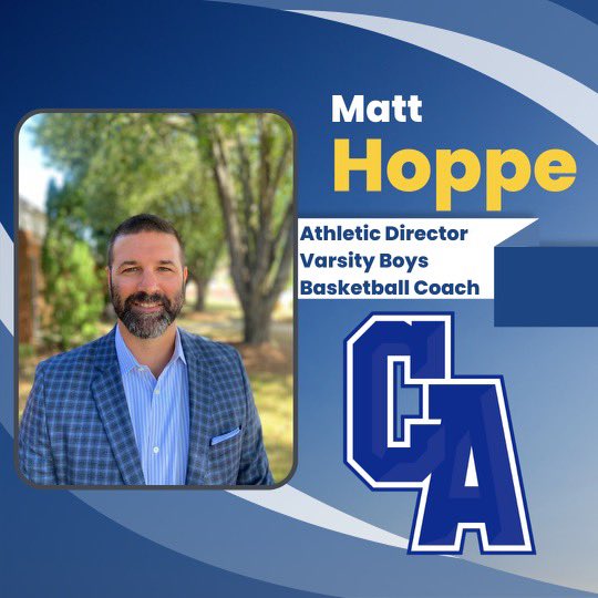matthoppe's tweet image. Honored and excited to announce my new position of Athletic Director &amp;amp; Head Boys Basketball Coach at Clarksville Academy #gocougars (link in bio to interview)