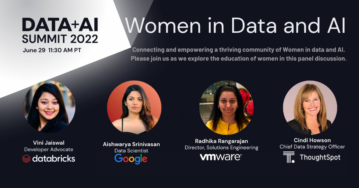 Data_AI_Summit's tweet photo. Don't miss out on our #DataAISummit special events happening this week such as the Women in Unified Data Analytics Panel. 

We partnered with @DataWomen to look at why there were so few women in the engineering department. https://t.co/YxzVycBf3x