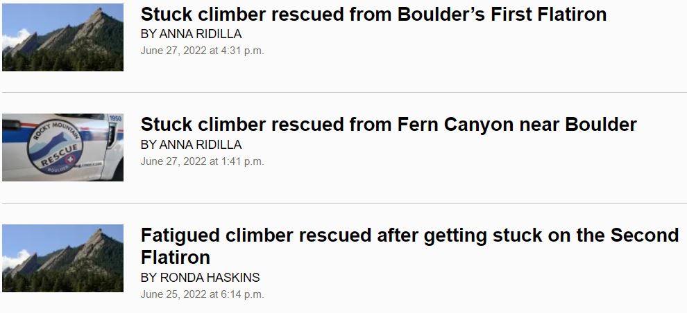 mitchellbyars's tweet photo. We're seeing a lot of rescues in #Boulder County as we enter the summer months. Remember: Bring proper equipment and supplies, pay attention to the weather, tell someone where you are going, and know your limits https://t.co/jXXfXvV45F