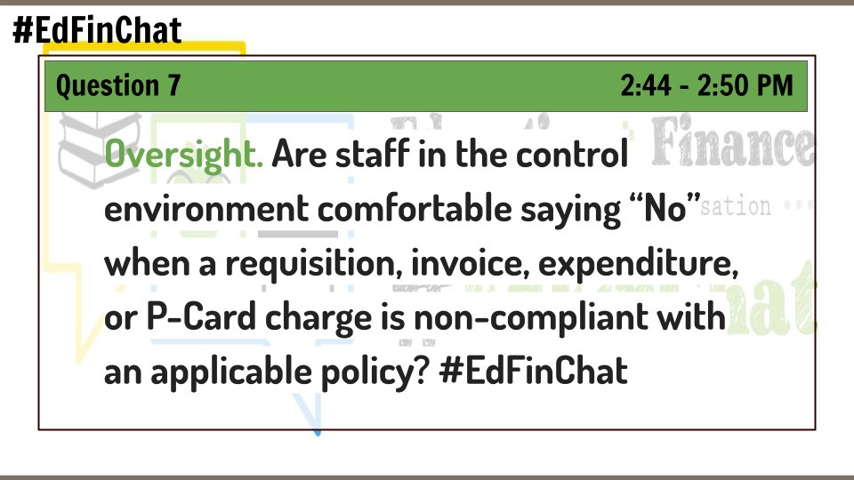 Oversight - Be sure to answer with "A7" and #EdFinChat in your response.
