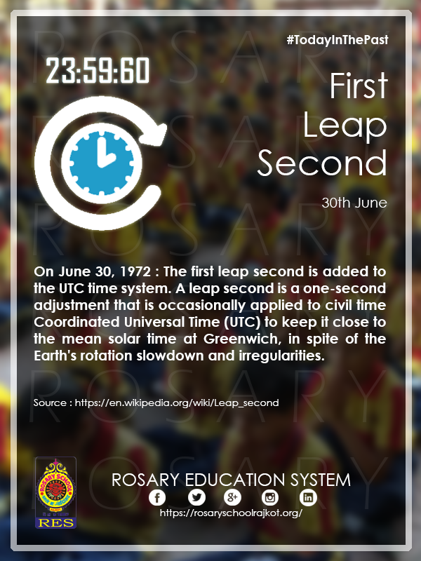 RosaryTweets's tweet photo. #TodayInThePast
First Leap second
#leapsecond
#CoordinatedUniversalTime
@earthseattle
@Discovery
@GreenwichMean
@IAU_org
@HISTORY
@NationalDayCal https://t.co/0NaqLLWYeS