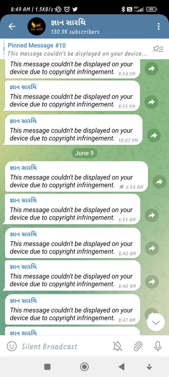 ગઈ કાલે રાત્રે વિદ્યાર્થી આગેવાન <a href="/YAJadeja/">Yuvrajsinh Jadeja</a> ની ટેલીગ્રામ ચેનલ જ્ઞાન સારથી બંધ કરી દેવામાં આવી કોના ઈશારે આ બધું થઈ રહ્યું છે બધા જાણે જ છે સત્ય બહાર લાવવા માટે આપણા ભાઈ એકલા હાથે સિસ્ટમ સામે લડી રહ્યા છે અને પૂરી સિસ્ટમ ભાઈ પાછળ હાથ ધોઈને પડી છે પરંતુ વિજય તો સત્ય નો જ થશે....