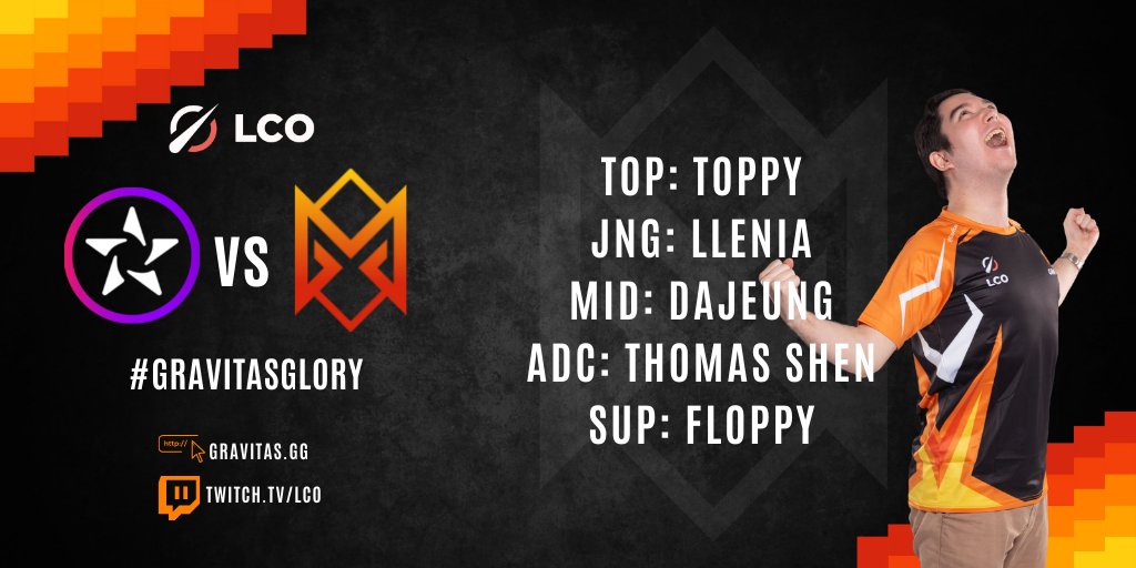 Gravitas's tweet photo. GRAVITAS GAME TIME ⏰
#GravitasSquad ⚔️ 🆚 @ordergaming_gg 🎩
@LCO @LoLEsports @RiotEsportsOCE on Twitch now → https://t.co/zFny9YWbbX
#GravitasGlory #GRVWin #ORDvsGRV https://t.co/W3tFwAZDLH