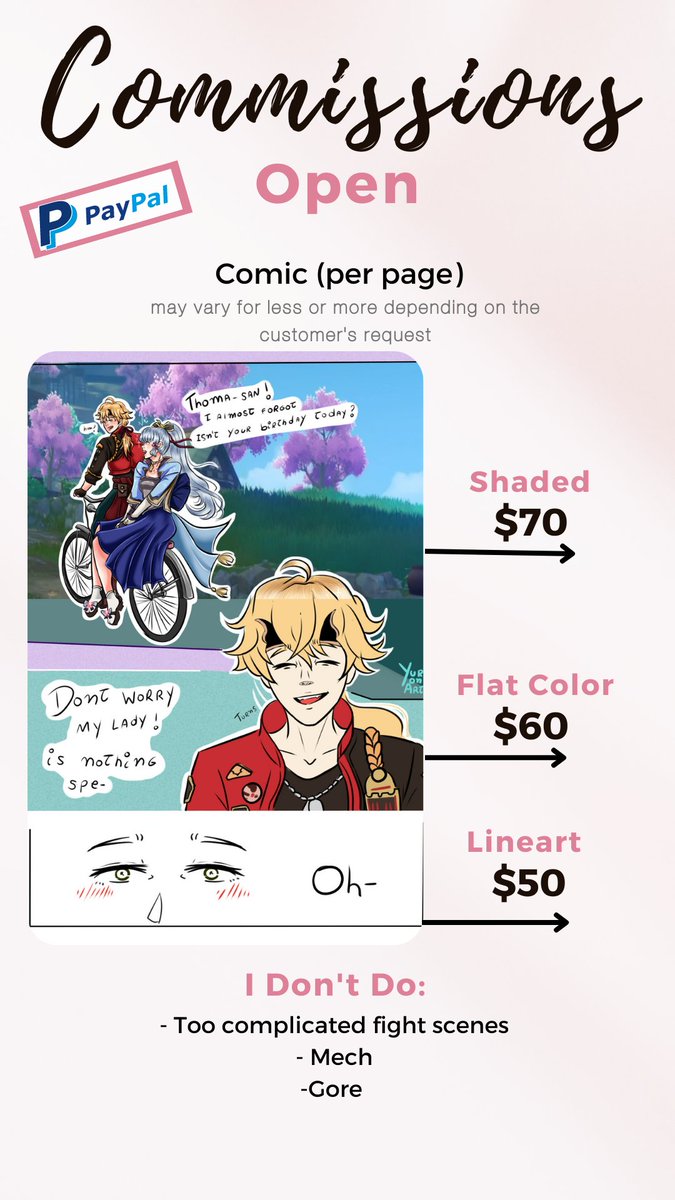 yuri_on_arts's tweet image. Commissions prices update 💰✨

[EN-US] [DOLAR] 

If you interested dm me 📧
And YES I DO 🔞🔞
Go to my +18 acc for more examples and prices, I&apos;m gonna post there later (link in my bio)