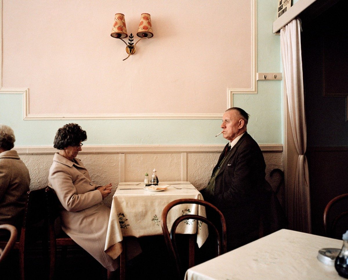 Martin Parr
New Brighton, England. A couple in a cafe, 1985
#MartinParr #photography