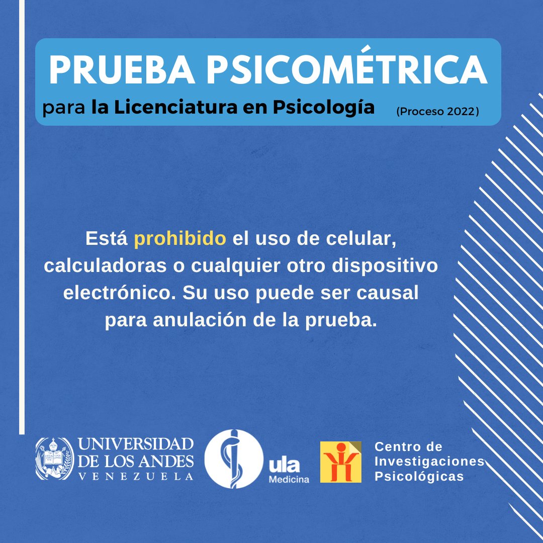 cip_ula's tweet photo. - Prueba Psicométrica para la Licenciatura en Psicología-
Consulta de Aula:
Puedes revisar el siguiente link para saber en cual salón presentarás el jueves 30.06.22:
https://t.co/k2XJyFcNLB https://t.co/KXVHq1L6oV